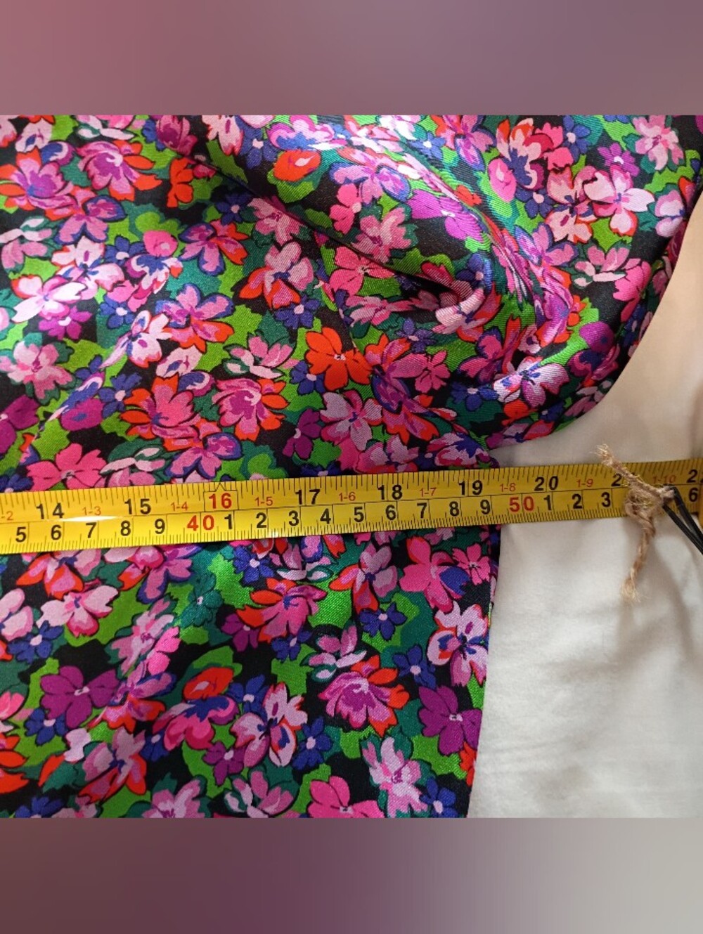 Zara Women's Floral XL Mini Dress in Pink, Green, Black Deep V neck - Picture 12 of 14